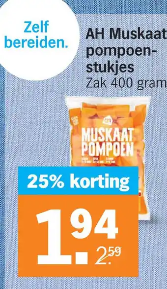 Albert Heijn Ah muskaat pompoen- stukjes aanbieding