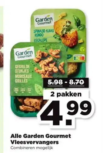 PLUS Garden Gourmet Vleesvervangers aanbieding