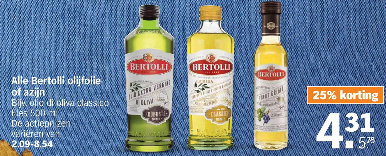 Alle bertolli olijfolie of azijn aanbieding bij Albert Heijn