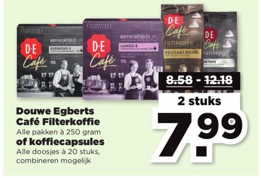 Douwe Egberts Cafe Filterkoffie aanbieding bij PLUS