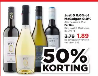 PLUS Just O 0.0% of McGuigan 0.0% 75 cl aanbieding