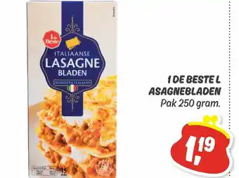 Dekamarkt 1 de Beste lasagnebladen 250 gram aanbieding