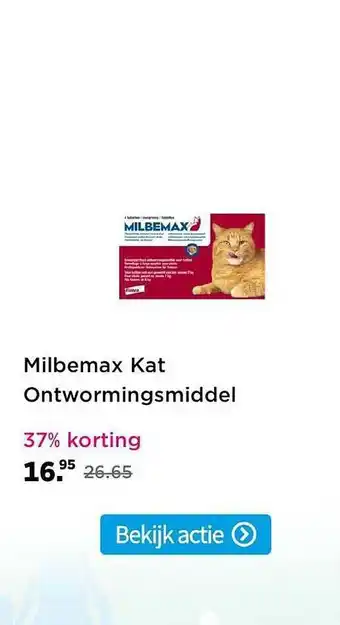 Plein.nl Milbemax kat ontwormingsmiddel 37% Korting aanbieding