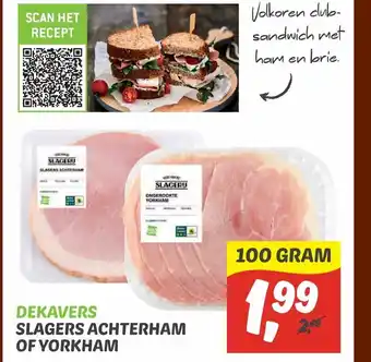 Dekamarkt Dekavers slagers achterham of yorkham 100 gram aanbieding