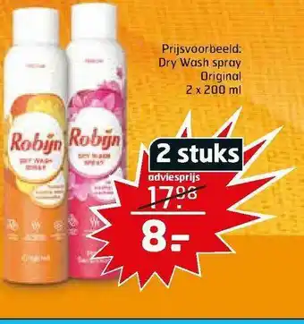 Trekpleister Robijn Dry Wash Spray Original aanbieding