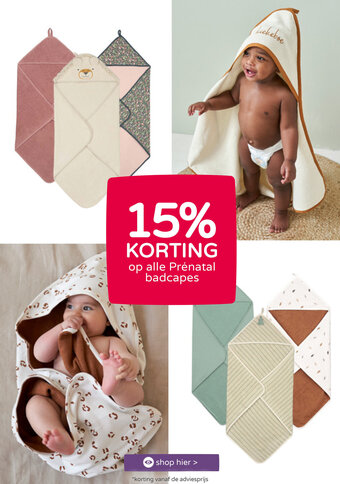 Prenatal Op alle badcapes aanbieding