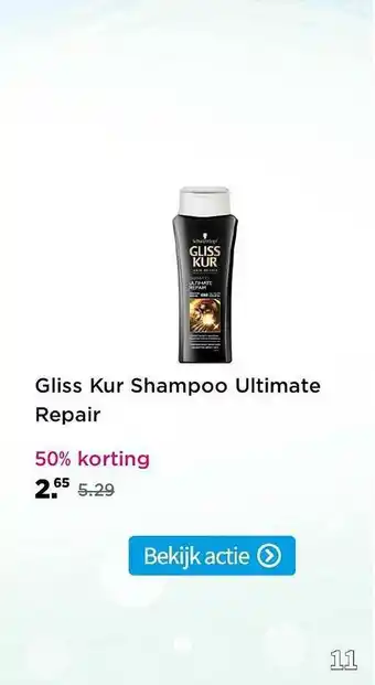 Plein.nl Gliss Kur Shampoo Ultimate Repair 50% Korting aanbieding