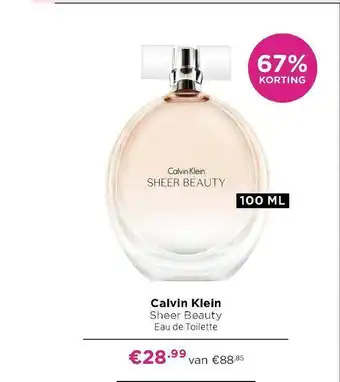 ICI Paris XL Calvin Klein Sheer Beauty Eau De Toilette 67% Korting aanbieding