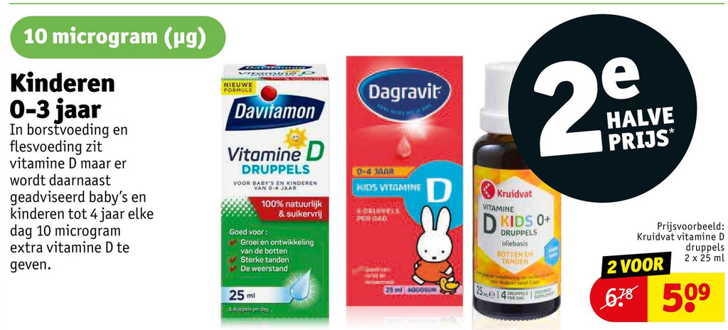 Kruidvat vitamine d druppels 2 x 25 ml aanbieding bij Kruidvat