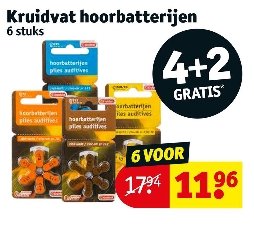 Kruidvat hoorbatterijen aanbieding bij Kruidvat