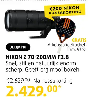 Foto de Vakman NIKON Z 70-200MM F2.8 aanbieding