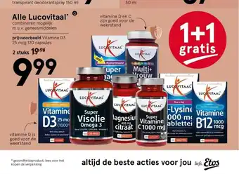 Etos Lucovitaal Vitamine D3 25 mcg 120 capsules aanbieding