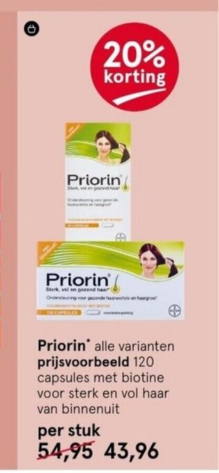 Etos Priorin 120 capsules met biotine voor sterk en vol haar van binnenuit aanbieding