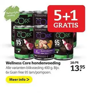 Boerenbond Wellness Core Hondenvoeding 5+1 Gratis aanbieding