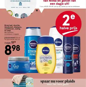 Etos Nivea bad, douche, doedorant, shampoo, conditioner, styling en zeep aanbieding