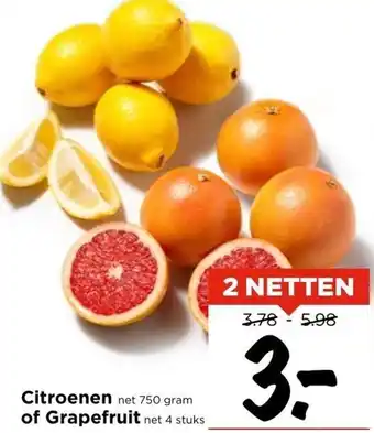 Vomar Voordeelmarkt Citroenen 750g of grapefruit 4 stuks aanbieding