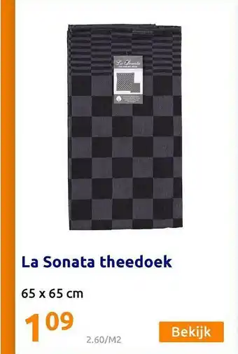 Action La Sonata Theedoek 65 X 65 Cm aanbieding