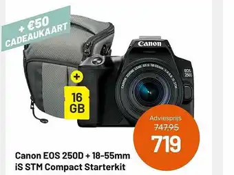 Kamera Express Canon EOS 250D + 18-55mm IS STM Compact Starterkit aanbieding