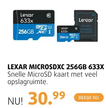 Foto de Vakman LEXAR MICROSDXC 256GB 633X aanbieding