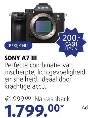 Foto de Vakman SONY A7 III aanbieding