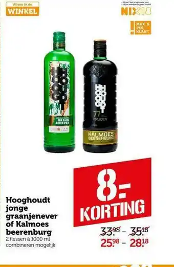 CoopCompact Hooghoudt Jonge Graanjenever Of Kalmoes Beerenburg aanbieding