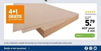 GAMMA MDF plaat 4 mm aanbieding