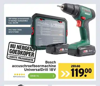 GAMMA Bosch accuschroefboormachine UniversalDrill 18V aanbieding