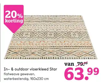 Leen Bakker In- & outdoor vloerkleed Star 160x230cm aanbieding