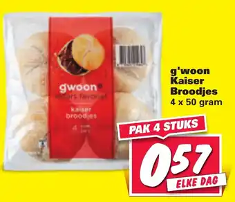 Nettorama G'woon Kaiser Broodjes 4 x 50 gram aanbieding