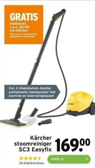 GAMMA Kärcher stoomreiniger aanbieding