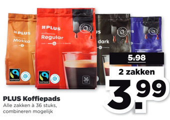 PLUS Plus koffiepads aanbieding