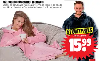 Dirk Xxl hoodie deken met mouwen aanbieding