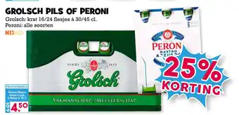 Boon`s Markt Grolsch pils of peroni aanbieding