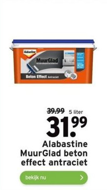 GAMMA Alabastine muurglad beton effect antraciet aanbieding