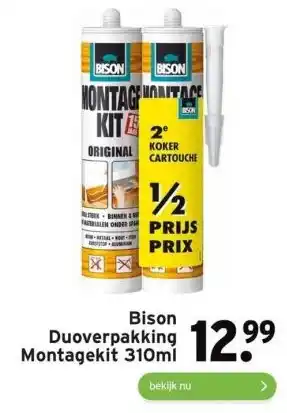 GAMMA Bison duoverpakking montagekit 310ml aanbieding