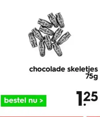 HEMA Chocolade skeletjes 75g aanbieding