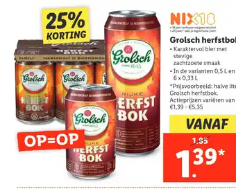 Lidl Grolsch herfstbok aanbieding