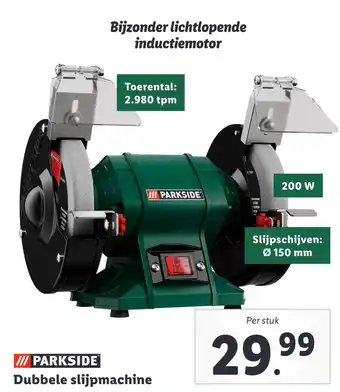 Lidl Iii parkside dubbele slijpmachine aanbieding