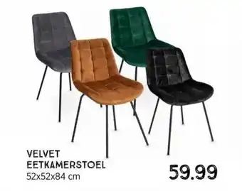 Xenos Velvet eetkamerstoel aanbieding