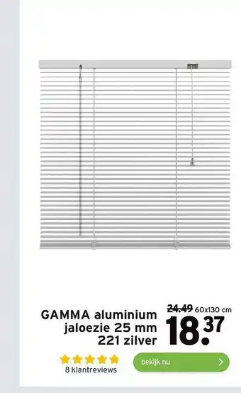 GAMMA Gamma aluminium jaloezie 25 mm 221 zilver aanbieding