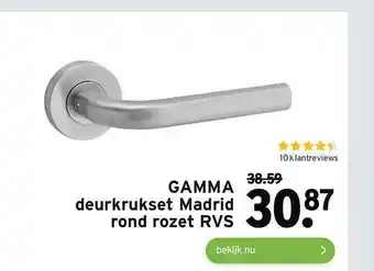 GAMMA Gamma deurkrukset madrid rond rozet rvs aanbieding