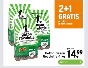 GAMMA Pokon gazon revolutie 4 kg 2+1 gratis aanbieding