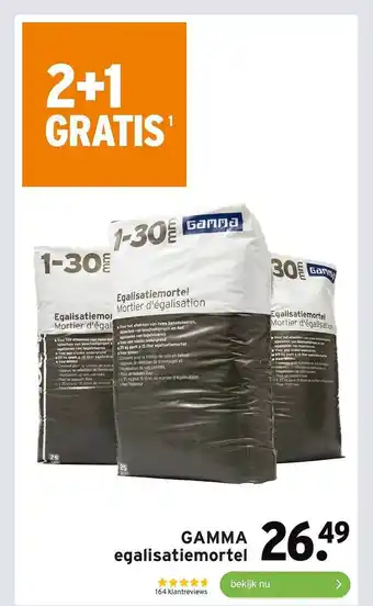 GAMMA Gamma egalisatiemortel 2+1 gratis aanbieding