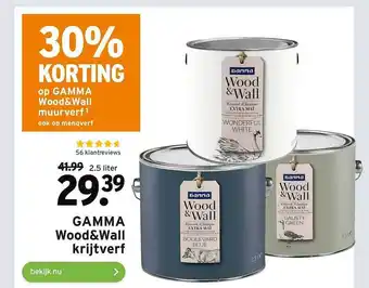 GAMMA Gamma wood&wall krijtverf 30% korting aanbieding