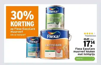 GAMMA Flexa easycare muurverf keuken mat lichtgrijs 30% korting aanbieding