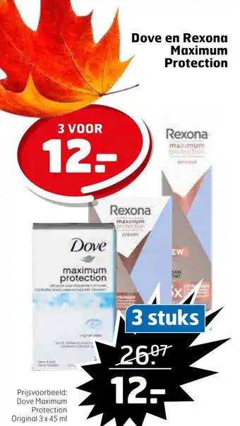 Trekpleister Dove en rexona maximum protection aanbieding