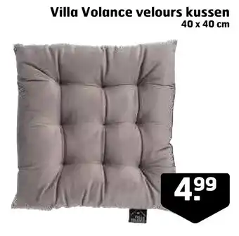 Trekpleister Villa volance velours kussen 40 x 40 cm aanbieding