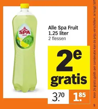 Albert Heijn Alle Spa Fruit 1.25 liter aanbieding