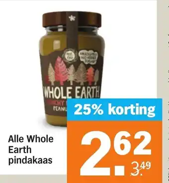 Albert Heijn Alle Whole Earth pindakaas aanbieding