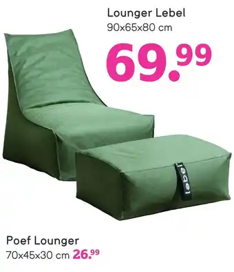 Leen Bakker Lounger Lebel 90x65x80cm aanbieding